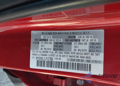 2020 Mazda Cx-30 Preferred Package из США, поврежденный, VIN 3MVDMADL1LM127999